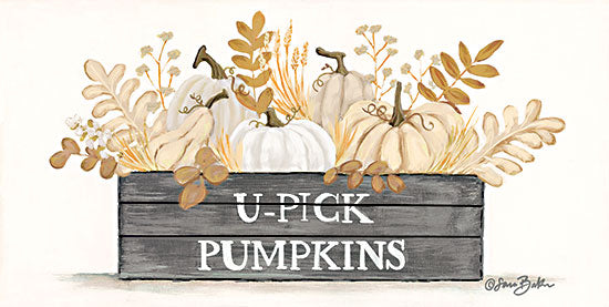 Sara Baker BAKE212 - BAKE212 - U-Pick Pumpkins     - 18x9 U Pick Pumpkins, Pumpkins, White Pumpkins, Autumn, Fall Foliage, Still Life, Centerpiece from Penny Lane