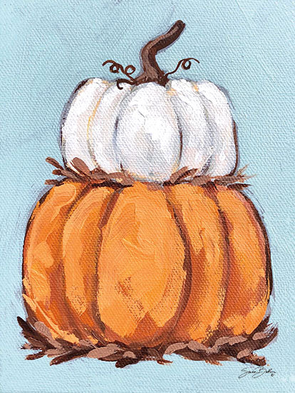 Sara Baker BAKE223 - BAKE223 - Pumpkin Stack I - 12x16 Pumpkin Stack, Pumpkins, Autumn, Harvest, Primitive, Folk Art from Penny Lane