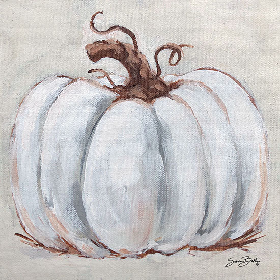 Sara Baker BAKE227 - BAKE227 - Pumpkin Close-Up I - 12x12 Pumpkin, White Pumpkin, Autumn, Harvest, Primitive, Folk Art from Penny Lane