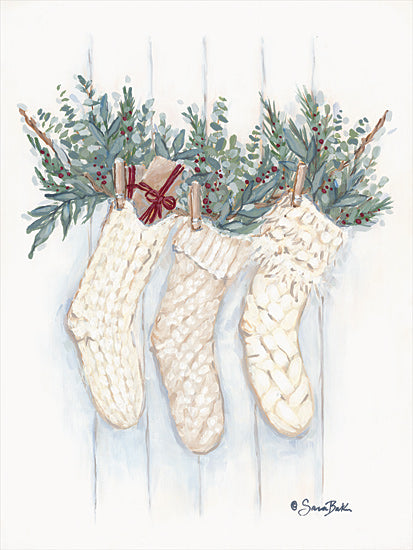 Sara Baker BAKE262 - BAKE262 - Boho Christmas Stockings - 12x16 Christmas, Holidays, Christmas Stockings, Greenery, Nature, Winter, Bohemian from Penny Lane