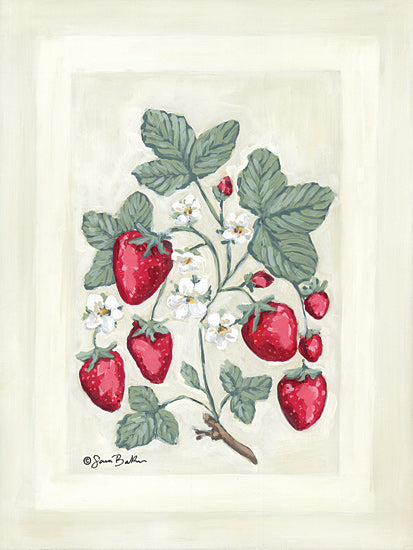 Sara Baker BAKE264 - BAKE264 - Sweet Summer Strawberries I - 12x16 Strawberries, Fruit, Blossoms, Kitchen, Summer from Penny Lane