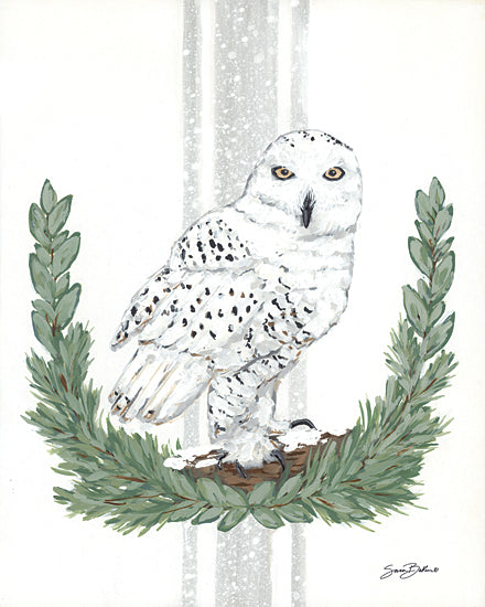 Sara Baker BAKE270 - BAKE270 - Arctic Winter Owl   - 12x16 Winter Owl, Owl, Birds, Winter, Greenery from Penny Lane