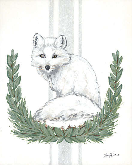 Sara Baker BAKE271 - BAKE271 - Arctic Winter Fox   - 12x16 Winter Fox, Animals, Winter, Greenery from Penny Lane