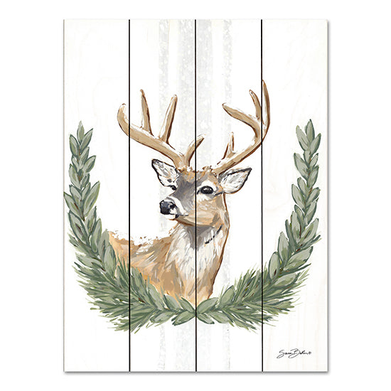 Sara Baker BAKE273PAL - BAKE273PAL - Arctic Winter Deer   - 12x16 Winter Deer, Deer, Winter, Greenery from Penny Lane