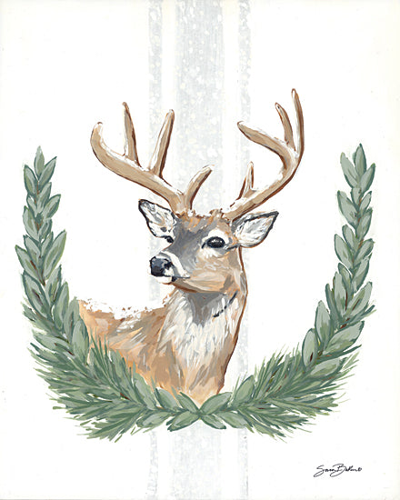 Sara Baker BAKE273 - BAKE273 - Arctic Winter Deer   - 12x16 Winter Deer, Deer, Winter, Greenery from Penny Lane