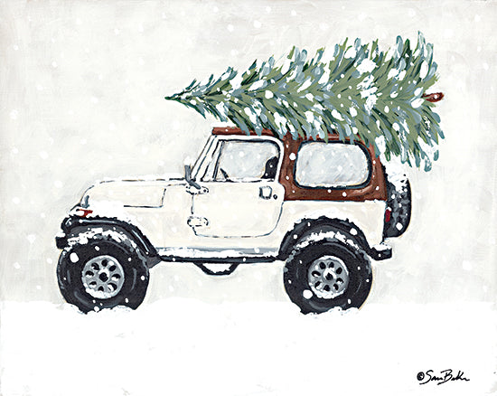 Sara Baker BAKE276 - BAKE276 - Country Road Christmas Tree - 16x12 Christmas Tree, Christmas, Holiday, Jeep, Winter, Snow, Lodge from Penny Lane