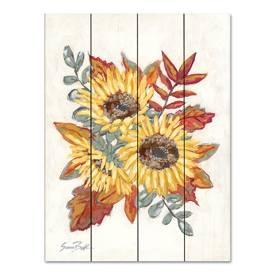 Sara Baker BAKE286PAL - BAKE286PAL - Sunflower Fall Foliage - 12x16 Sunflowers, Flowers, Leaves, Greenery, Fall, Autumn from Penny Lane