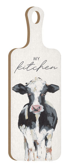 Sara Baker BAKE327CB - BAKE327CB - My Kitchen Cow - 6x18 Kitchen, Cutting Board, Cow, Black & White Cow, Farm Animal, My Kitchen, Typography, Signs, Textual Art from Penny Lane