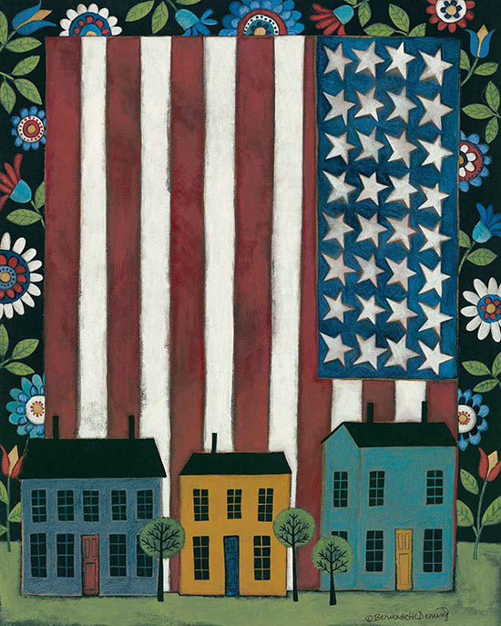 Bernadette Deming Licensing BER1346 - BER1346 - American Flag Saltbox Houses - 0  from Penny Lane