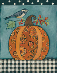 BER1400 - Patterned Pumpkin and Bird - 12x16