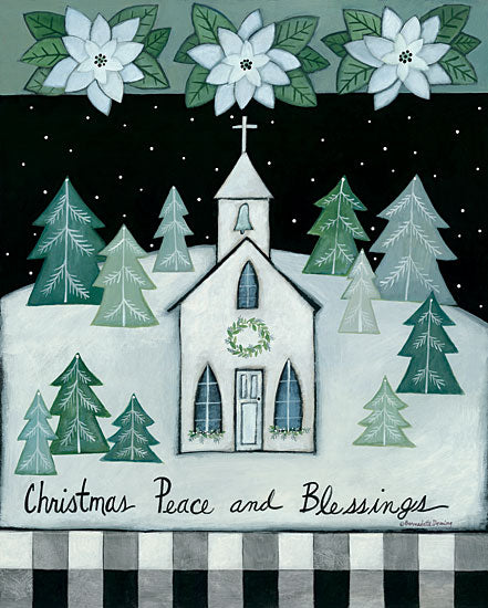 Bernadette Deming BER1409 - BER1409 - Christmas Peace and Blessings - 12x16 Holidays, Church, Trees, Snow, Flowers, Poinsettias, Peace and Blessings, Signs from Penny Lane