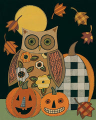 BER1414 - Floral Owl and Pumpkins - 12x16