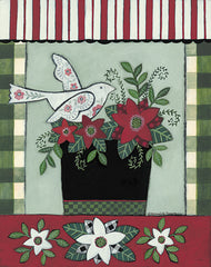 BER1433 - White Bird and Red Christmas Flowers - 0