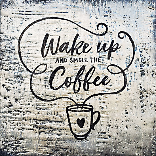 Britt Hallowell BHAR557 - BHAR557 - Wake Up and Smell the Coffee - 12x12 Coffee, Kitchen, Black & White, Signs, Coffee Cup from Penny Lane
