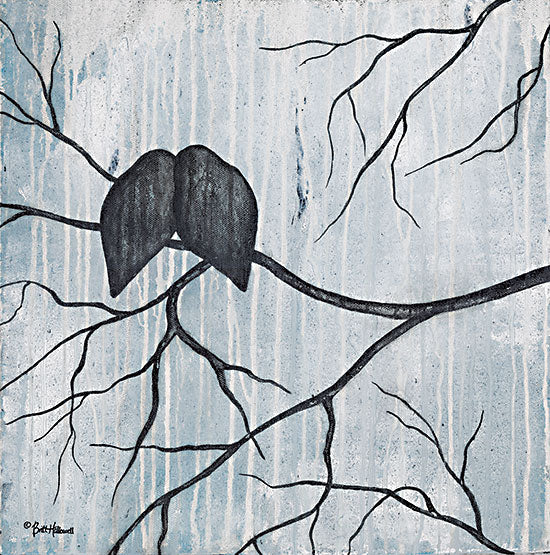 Britt Hallowell BHAR563 - BHAR563 - Remnant of Rain - 12x12 Birds, Tree, Love, Abstract, Gray, White from Penny Lane