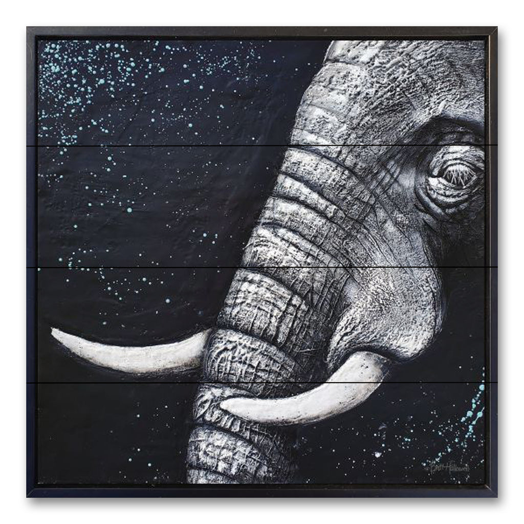 Britt Hallowell BHAR575PAL - BHAR575PAL - Quiet Strength - 12x12 Elephant, Textured, Abstract, Black & White from Penny Lane