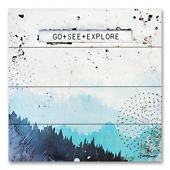 Britt Hallowell BHAR577PAL - BHAR577PAL - Go + See + Explore - 12x12 Go, See, Explore, Travel, Adventures, Mountains, Abstract, Typography, Signs from Penny Lane