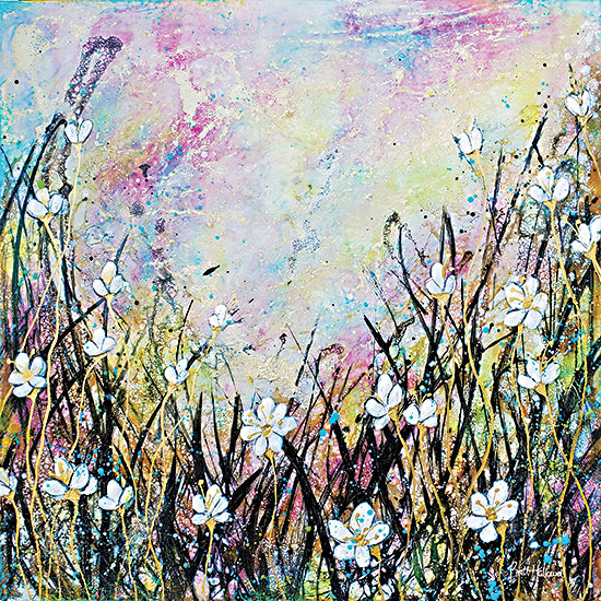 Britt Hallowell BHAR583 - BHAR583 - Sunrise Fields - 12x12 Abstract, Wildflowers, Flowers, White Flowers, Rainbow Colors from Penny Lane