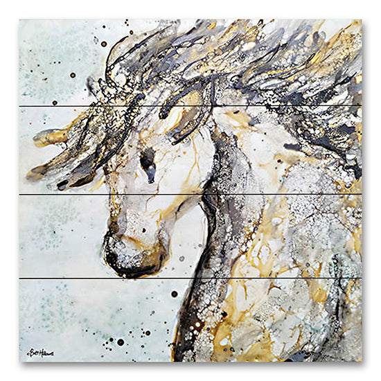 Britt Hallowell BHAR586PAL - BHAR586PAL - Running Wild - 12x12 Abstract, Horses, Gold, Profile, Textured from Penny Lane