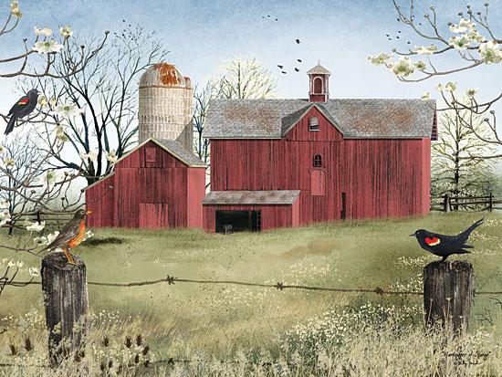 Billy Jacobs BJ1011 - Harbingers of Spring   - Barn, Birds, Fence, Landscape from Penny Lane Publishing