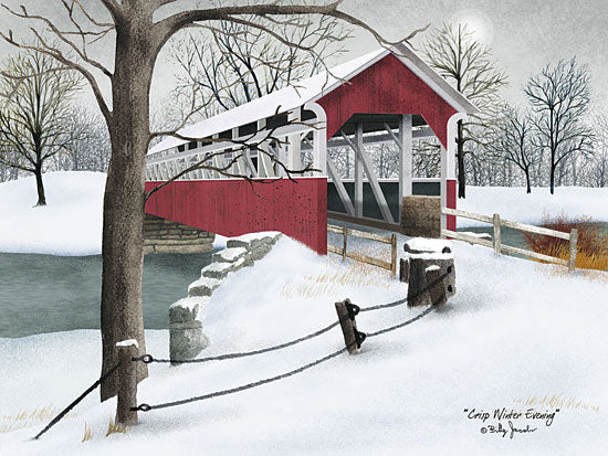 Billy Jacobs BJ1054 - Crisp Winter Evening - Bridge, Snow, Winter from Penny Lane Publishing