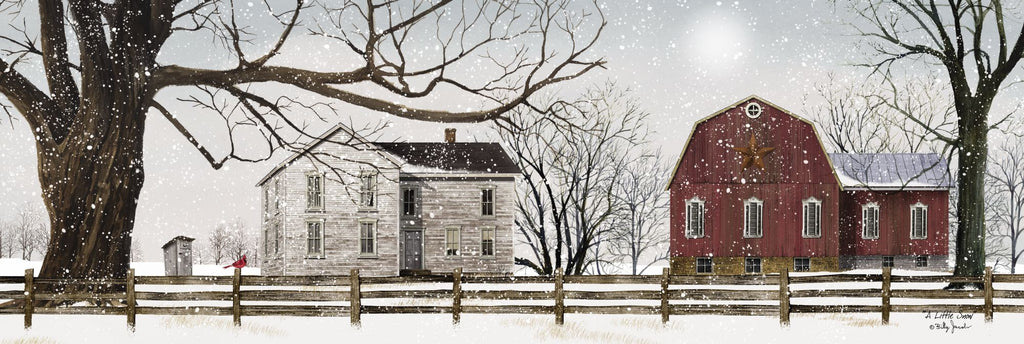 Billy Jacobs BJ1076 - BJ1076 - A Little Snow - 36x12 Farm, Barn, House, Winter, Snow, Cardinal, Barn Star from Penny Lane
