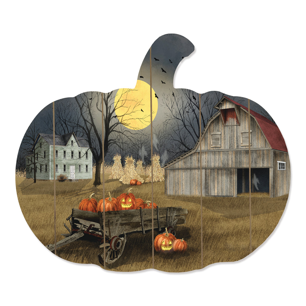 Billy Jacobs BJ1097PUMP - BJ1097PUMP - Spooky Harvest Moon - 17x15 Spooky Harvest Moon, Moon, Harvest, Farm, Barn, Wagon, Pumpkins, Jack-O-Lanterns, Night, Birds, Haunted from Penny Lane