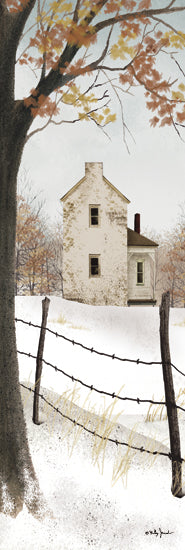 Billy Jacobs BJ1303 - BJ1303 - November Snow Panel - 8x24  Farmhouse, Landscape, Folk Art, Winter, Snow, Trees, Fence, November Snow from Penny Lane