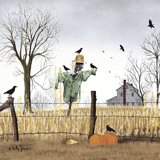 Billy Jacobs BJ1338 - BJ1338 - After the Harvest II - 12x12 Folk Art, Fall, Harvest, Scarecrow, Farm,  Wheat, Field, Crows, Pumpkins, Trees, After the Harvest from Penny Lane