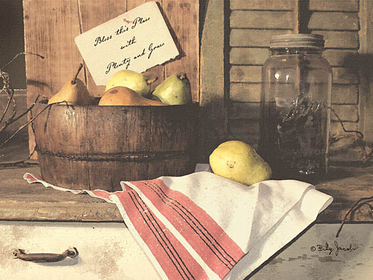 Billy Jacobs BJ173 - BJ173 - Plenty and Grace - 16x12 Plenty and Grace, Pears, Primitive, Antiques, Kitchen Towel, Kitchen, Glass Jars, Bless This Place, Signs, Photography from Penny Lane