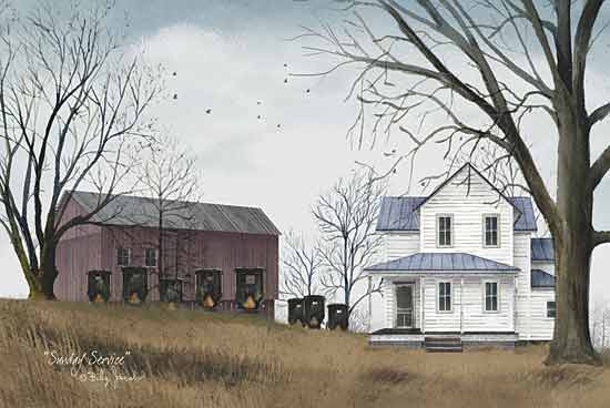 Billy Jacobs BJ187 - Sunday Service - Barn, Amish Buggies, Religion from Penny Lane Publishing
