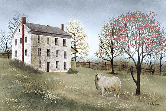 Billy Jacobs BJ231 - Spring at White House Farm - Spring, Sheep, Trees, House, Countryside from Penny Lane Publishing