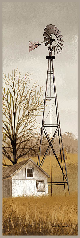 Billy Jacobs BJ402A - BJ402A - Windmill - 12x36 Windmill, Far, Autumn, Folk Art, Barn, Folk Art from Penny Lane