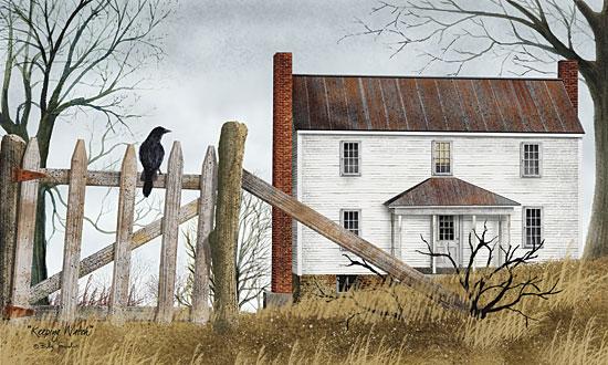 Billy Jacobs BJ456 - Keeping Watch - Crow, Fence, House from Penny Lane Publishing