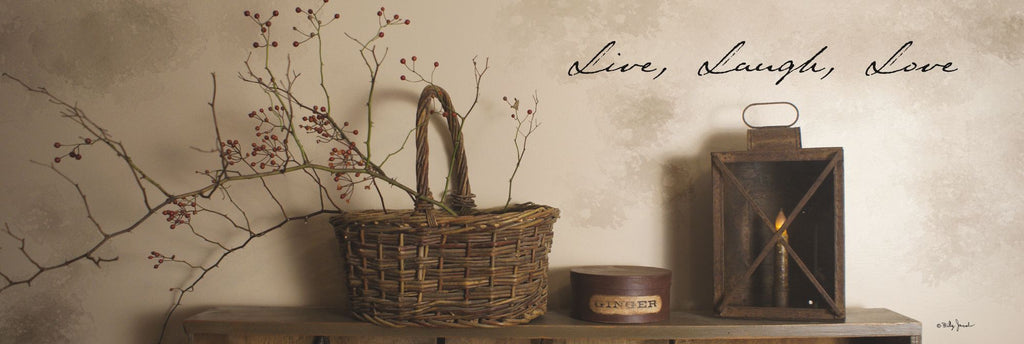 Billy Jacobs BJ800 - BJ800 - Live Laugh Love - 36x12 Live, Laugh, Love, Basket, Berries, Candle, Rustic, Primitive, Still Life from Penny Lane