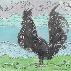 BLUE186 - Whimsical Swirly Rooster - 12x12