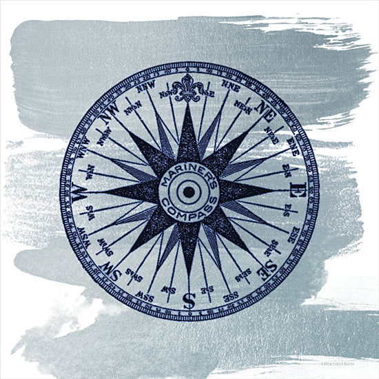 Bluebird Barn BLUE498 - BLUE498 - Brushed Midnight Blue Compass Rose - 12x12 Compass, Mariners, Nautical, Coastal, Blue from Penny Lane