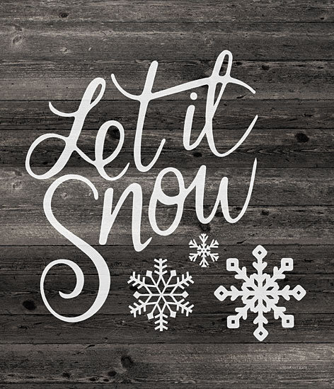 Bluebird Barn BLUE520 - BLUE520 - Let It Snow - 12x16 Holidays, Let It Snow, Winter, Black & White, Chalkboard, Snowflakes from Penny Lane