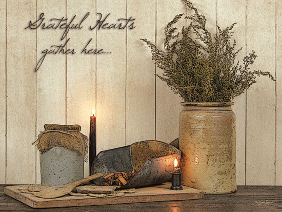 Susie Boyer BOY316 - Grateful Hearts - Crock, Dried Flowers, Candles, Antiques from Penny Lane Publishing