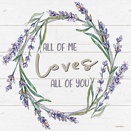 Susie Boyer BOY581 - BOY581 - All of Me - 12x12 All of Me Loves All of You, Wreath, Lavender, Herbs, Love, Wedding, Couples, Signs from Penny Lane