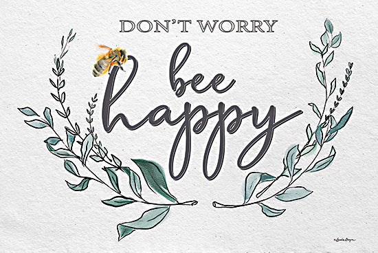 Susie Boyer BOY614 - BOY614 - Don't Worry Bee Happy - 18x12 Don't Worry Be Happy, Bees, Lavender, Whimsical, Typography, Signs from Penny Lane