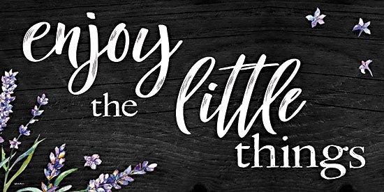 Susie Boyer BOY625 - BOY625 - Enjoy the Little Things   - 18x9 Enjoy the Little Things, Motivational, Lavender, Black Background, Typography, Signs from Penny Lane