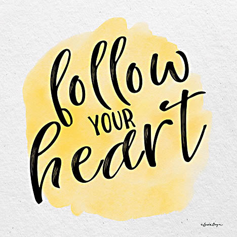 Susie Boyer BOY639 - BOY639 - Follow Your Heart - 12x12 Follow Your Heart, Motivational, Typography, Signs from Penny Lane