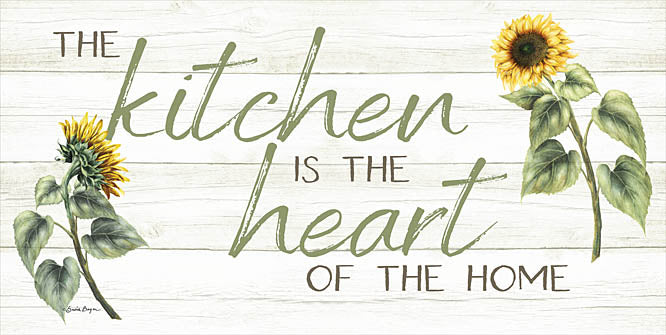 Susie Boyer BOY649 - BOY649 - The Kitchen is the Heart of the Home - 18x9 Kitchen is the Heart of the Home, Kitchen, Sunflowers, Flowers, Autumn, Home, Signs from Penny Lane