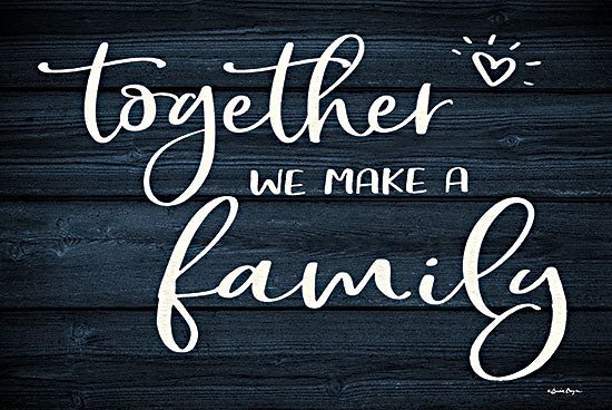 Susie Boyer BOY651 - BOY651 - Together We Make a Family - 18x12 Together We Make a Family, Family, Together, Blue & White, Typography, Signs from Penny Lane