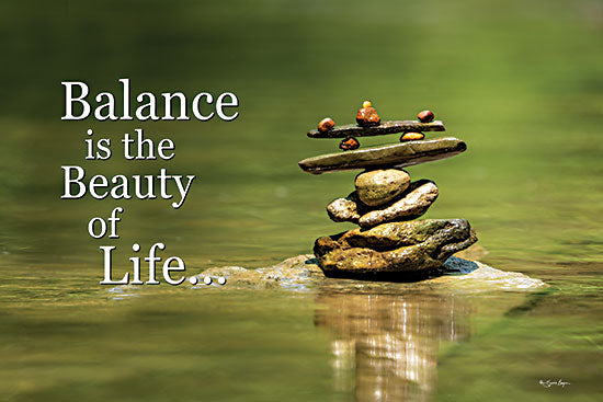 Susie Boyer BOY748 - BOY748 - Balance is the Beauty of Life - 18x12 Inspirational, Balance is the Beauty of Life, Typography, Signs, Textual Art, Photography, Rocks, Stream, Nature from Penny Lane
