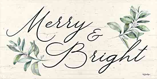 Susie Boyer BOY756 - BOY756 - Merry & Bright - 18x9 Christmas, Holidays, Merry & Bright, Typography, Signs, Textual Art, Greenery, White Berries, Winter from Penny Lane
