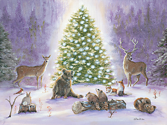 Pam Britton BR477 - BR477 - Woodland Gathering - 16x12 Christmas Tree, Bear Cubs, Raccoons, Foxes, Rabbit, Cardinal from Penny Lane