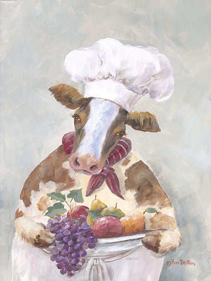Pam Britton BR609 - BR609 - Please Help Yourself - 12x16 Kitchen, Whimsical, Cow, Chef, Chef's Hat, Apron, Fruit, Cottage/Country from Penny Lane
