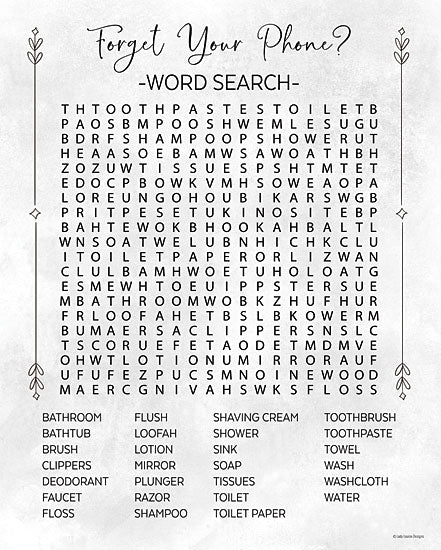 Lady Louise Designs BRO180 - BRO180 - Bathroom Wordsearch - 12x18 Wordsearch, Bathroom, Bath, Whimsical, Humorous, Typography, Signs from Penny Lane